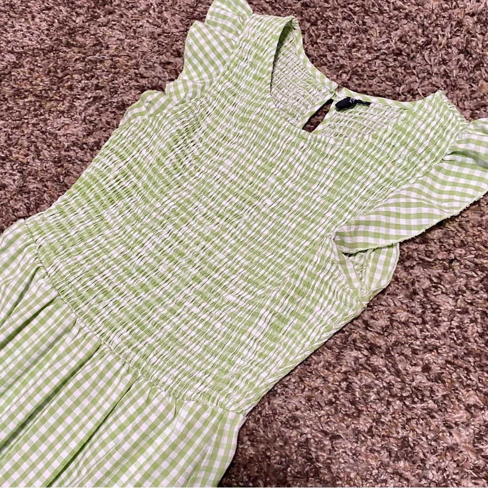 Zattcas green plaid maxi dress